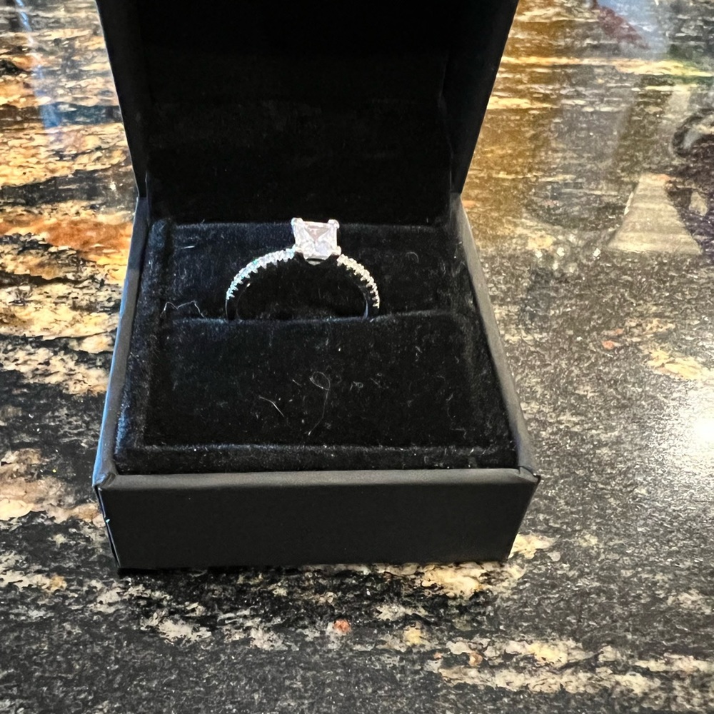 Princess Cut engagement/wedding band! Size 7